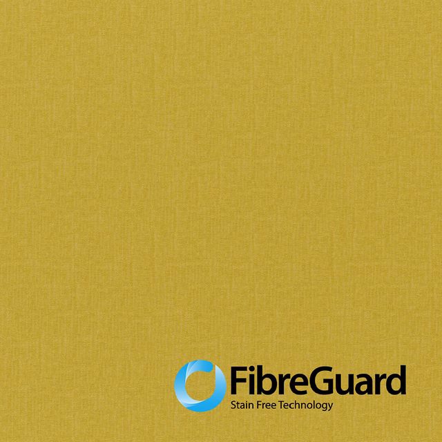 Muted corn-yellow plain weave with fine vertical texture and FibreGuard logo