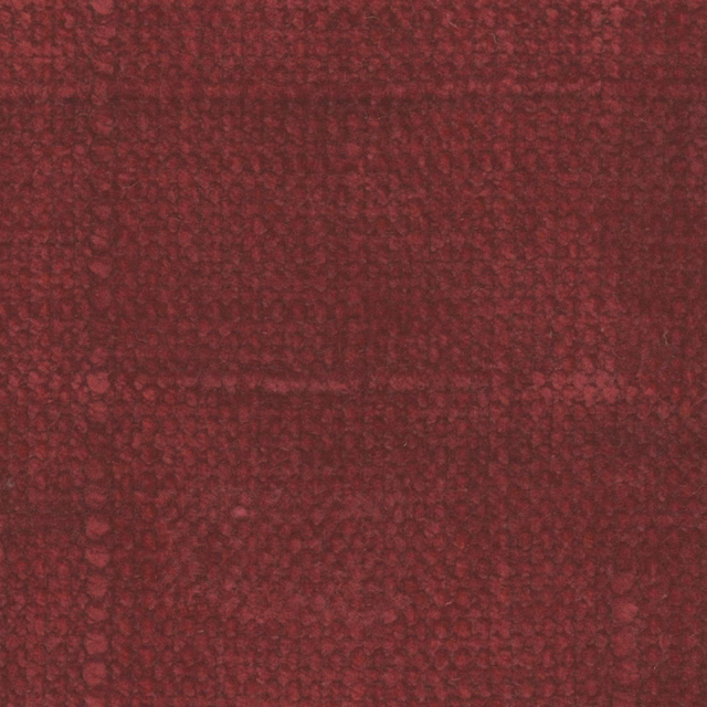Close-up of dark cranberry red fabric with dense, irregular tonal texture