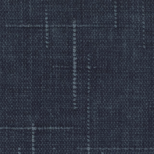 Deep ink-blue and charcoal woven check with a softly raised, pebbled texture