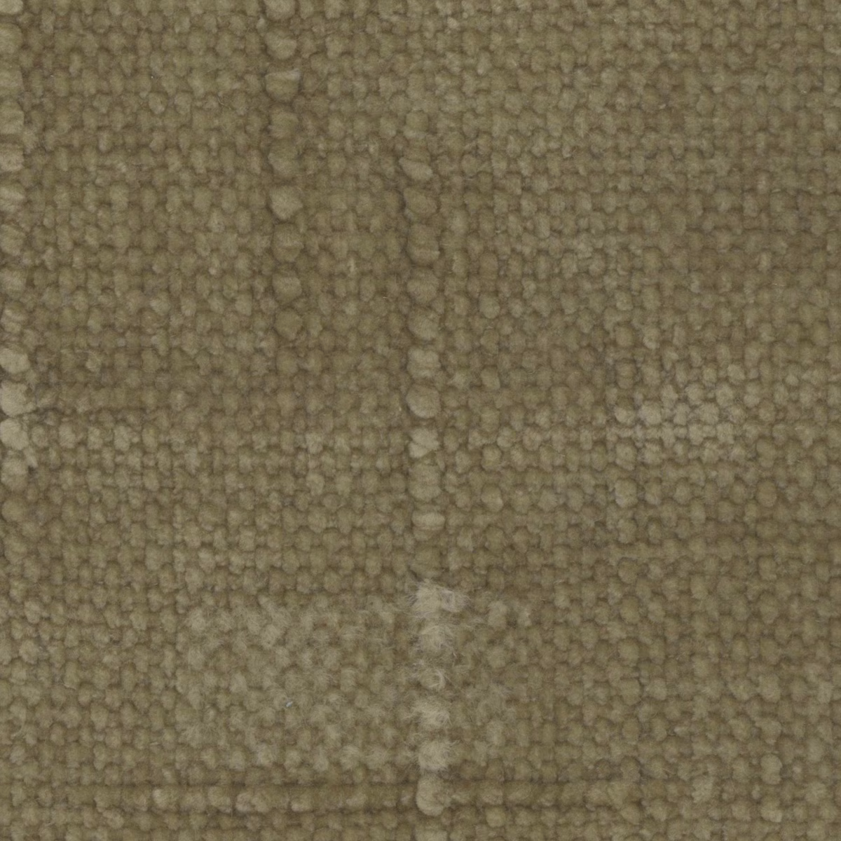 Close-up of muted khaki olive fabric with dense small looped texture