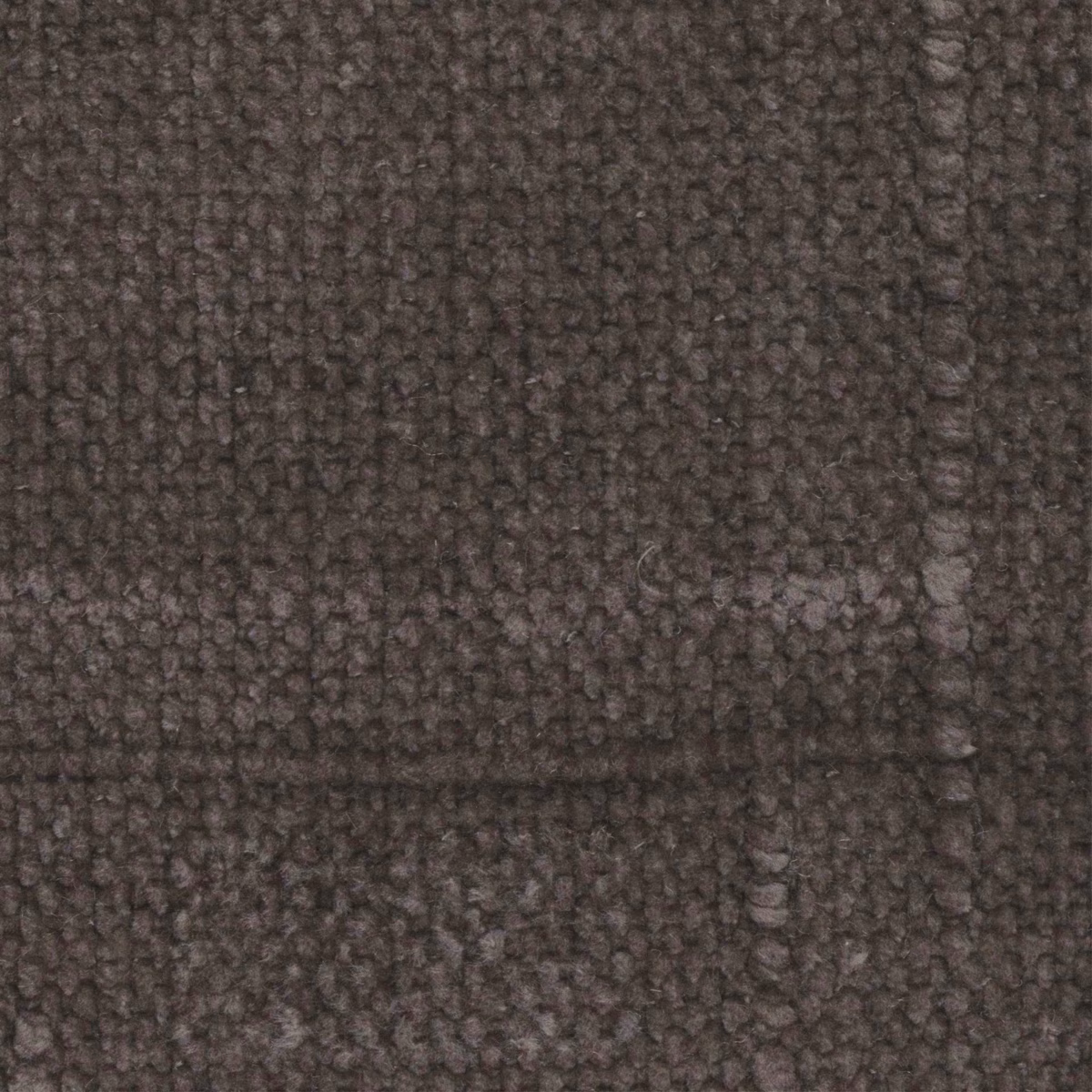 Close-up of deep driftwood taupe fabric with a dense, irregular nubby weave