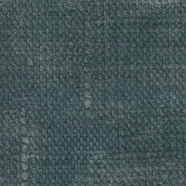 Close-up of deep storm teal fabric with a nubby, mottled woven texture