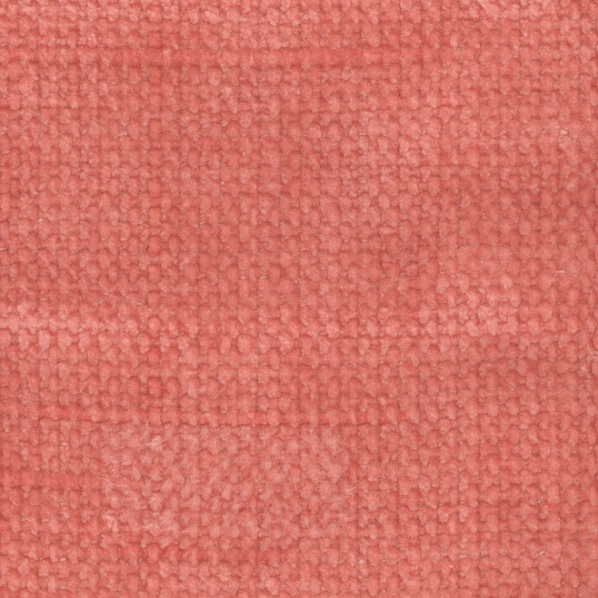 Close-up of coral lipstick-pink fabric with a small, nubby woven texture