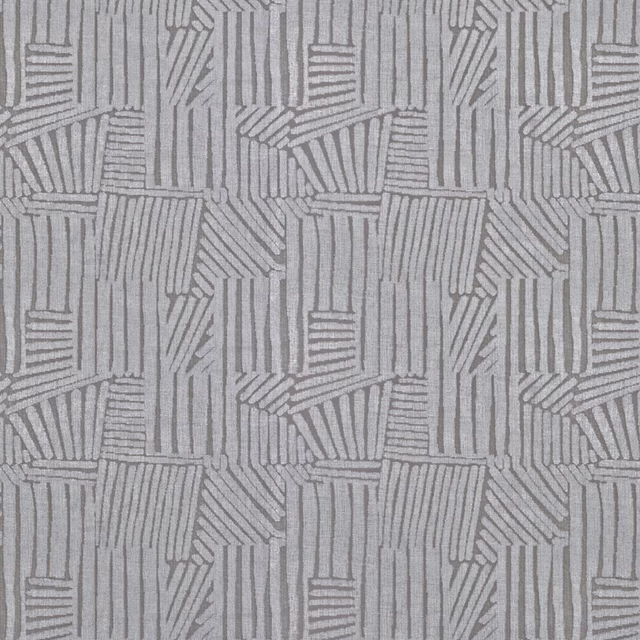 Cool grey woven swatch with interlocking ribbed linear blocks and subtle tonal texture