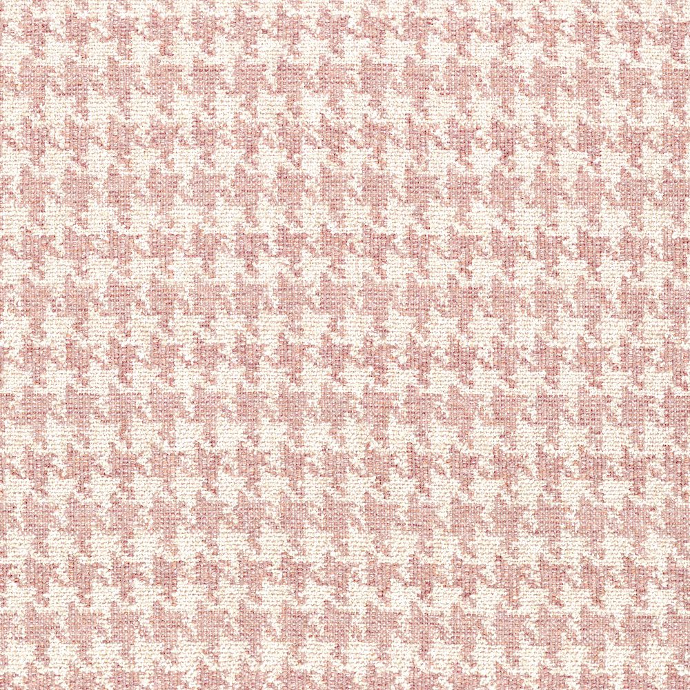 Pale blush pink and cream woven broken-check textile with softly flecked texture