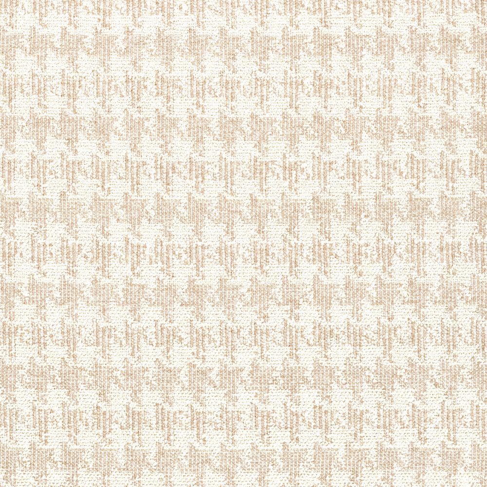 Warm champagne textile with broken ivory geometry and softly flecked woven texture