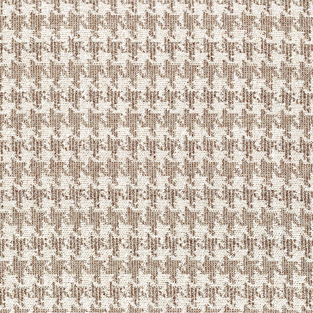 Warm taupe and cream woven fabric with small broken geometric marks and tactile texture