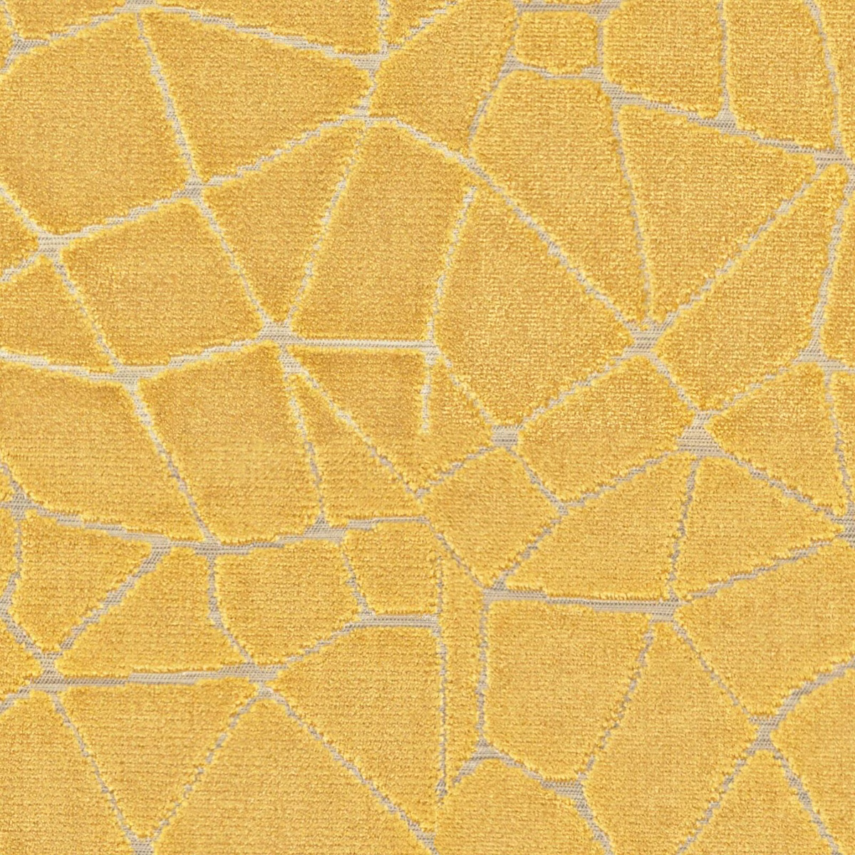 Warm gold Potala textile with pale grey irregular polygonal lines and fine woven texture