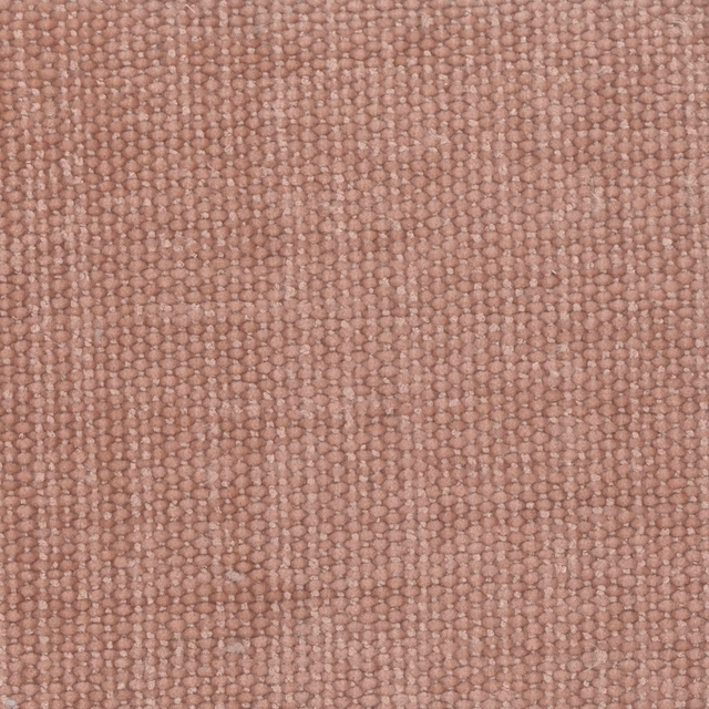 Close view of dusty blush-pink nubby weave with subtle vertical ribbing