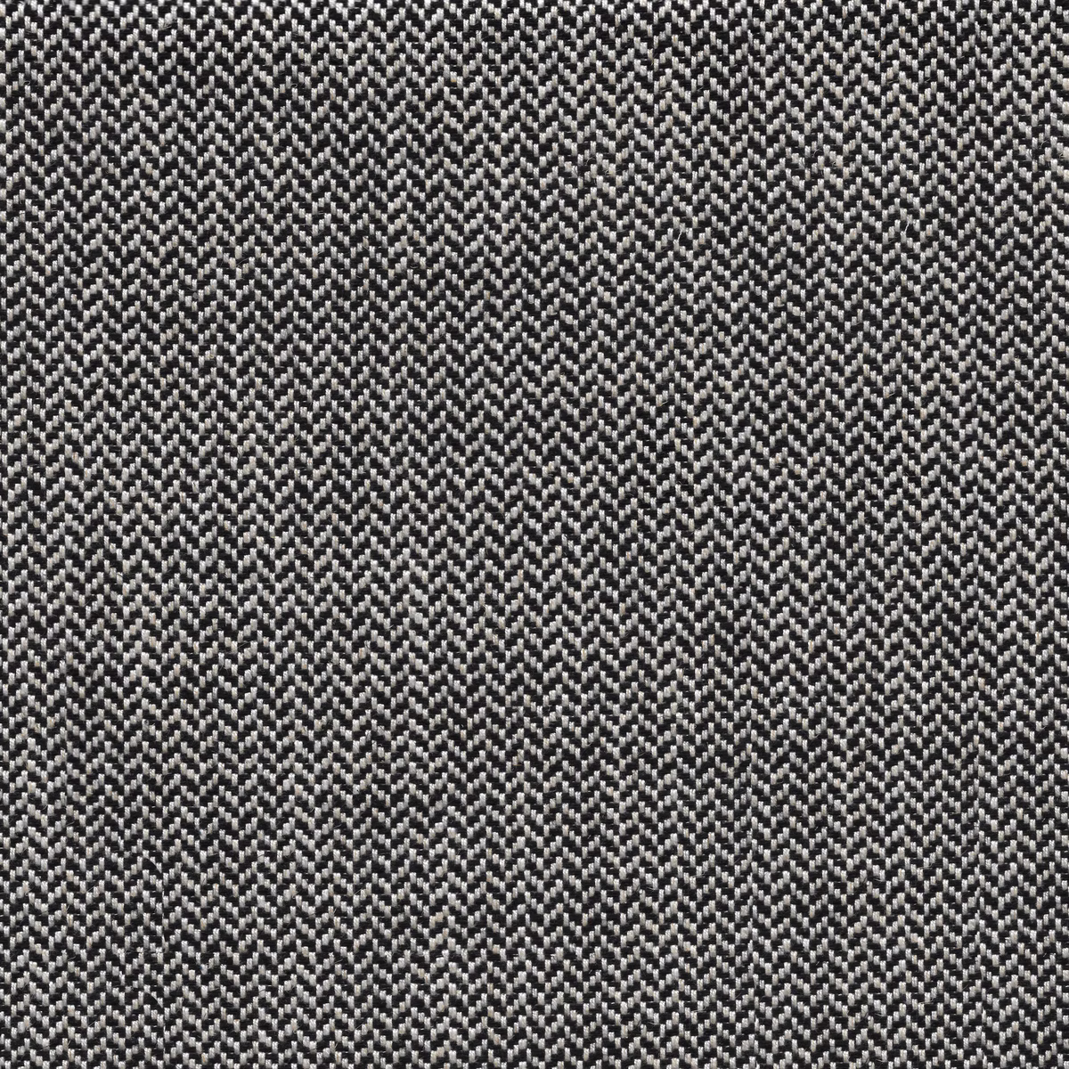 Charcoal grey fabric with tightly packed black and pale grey herringbone weave