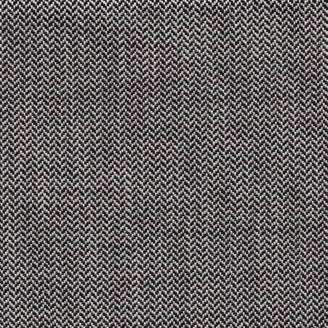 Charcoal grey fabric with tightly packed black and pale grey herringbone weave