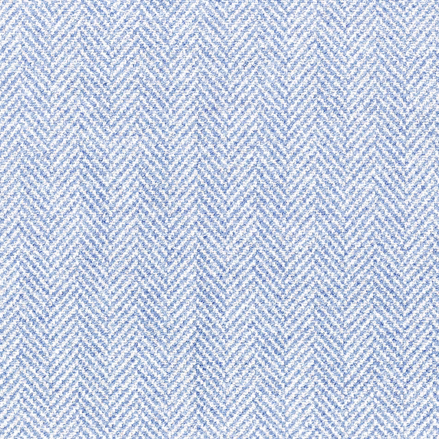 Pale ice-blue and white woven fabric with fine diagonal chevron texture