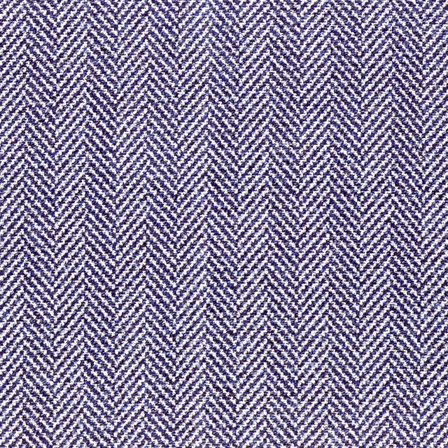 Close-up of Oxford blue and white woven chevron with fine tactile texture