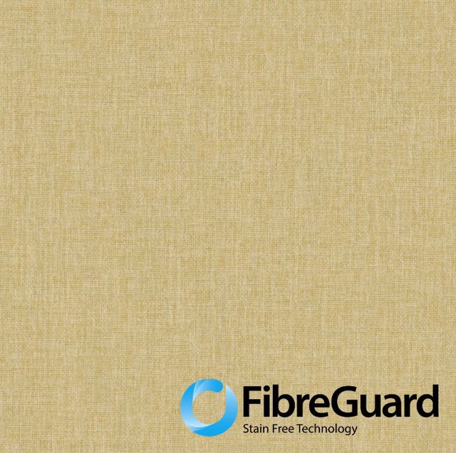 Close-up of warm straw-beige plain weave with fine tonal crosshatch texture