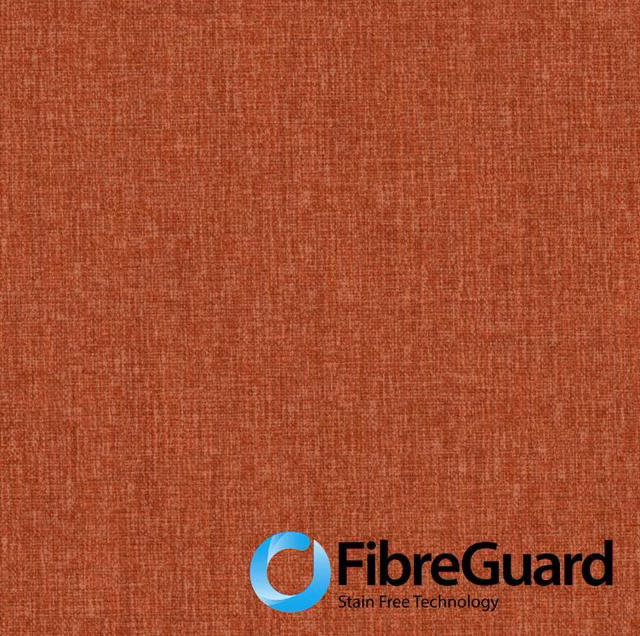 Burnt terracotta-red fabric showing a fine irregular crosshatch weave