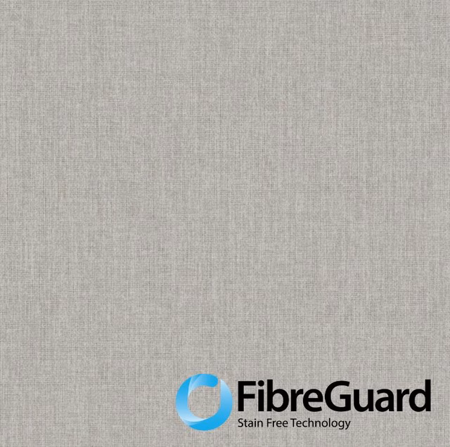 Cool mid-grey woven textile with fine crosshatch texture and quiet tonal flecks