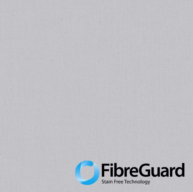Pale marshmallow-grey swatch with subtle linear weave and FibreGuard logo