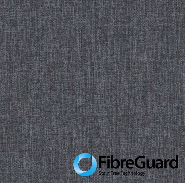 Charcoal blue-grey woven swatch with fine vertical striations and a softly mottled surface