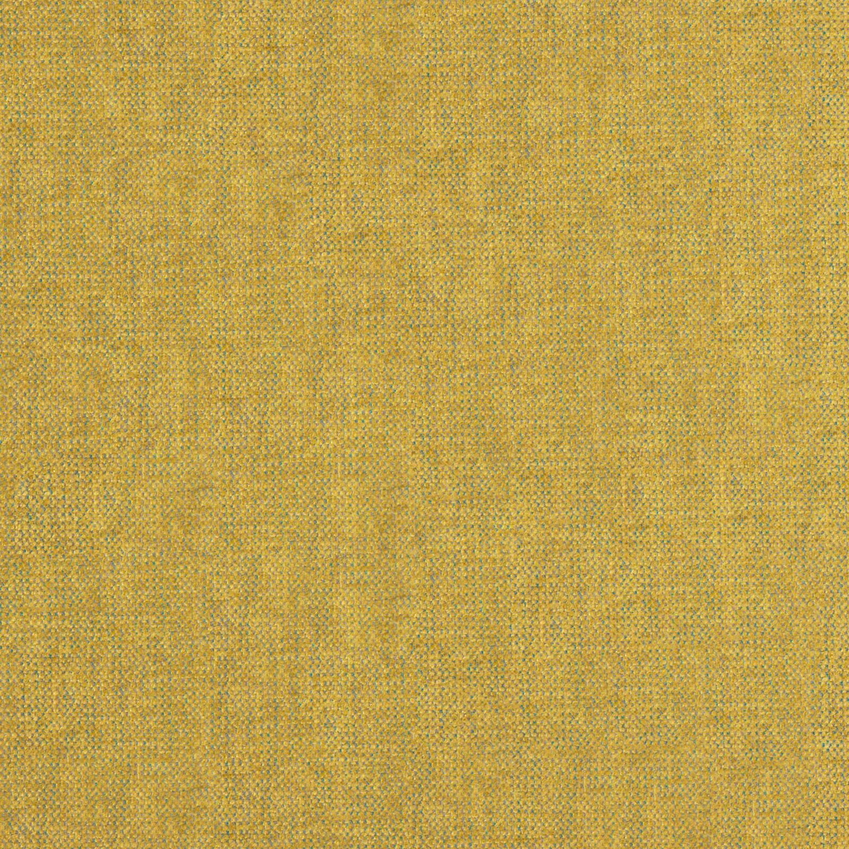 Close-up of sunshine-yellow woven fabric with fine green-grey and neutral flecks