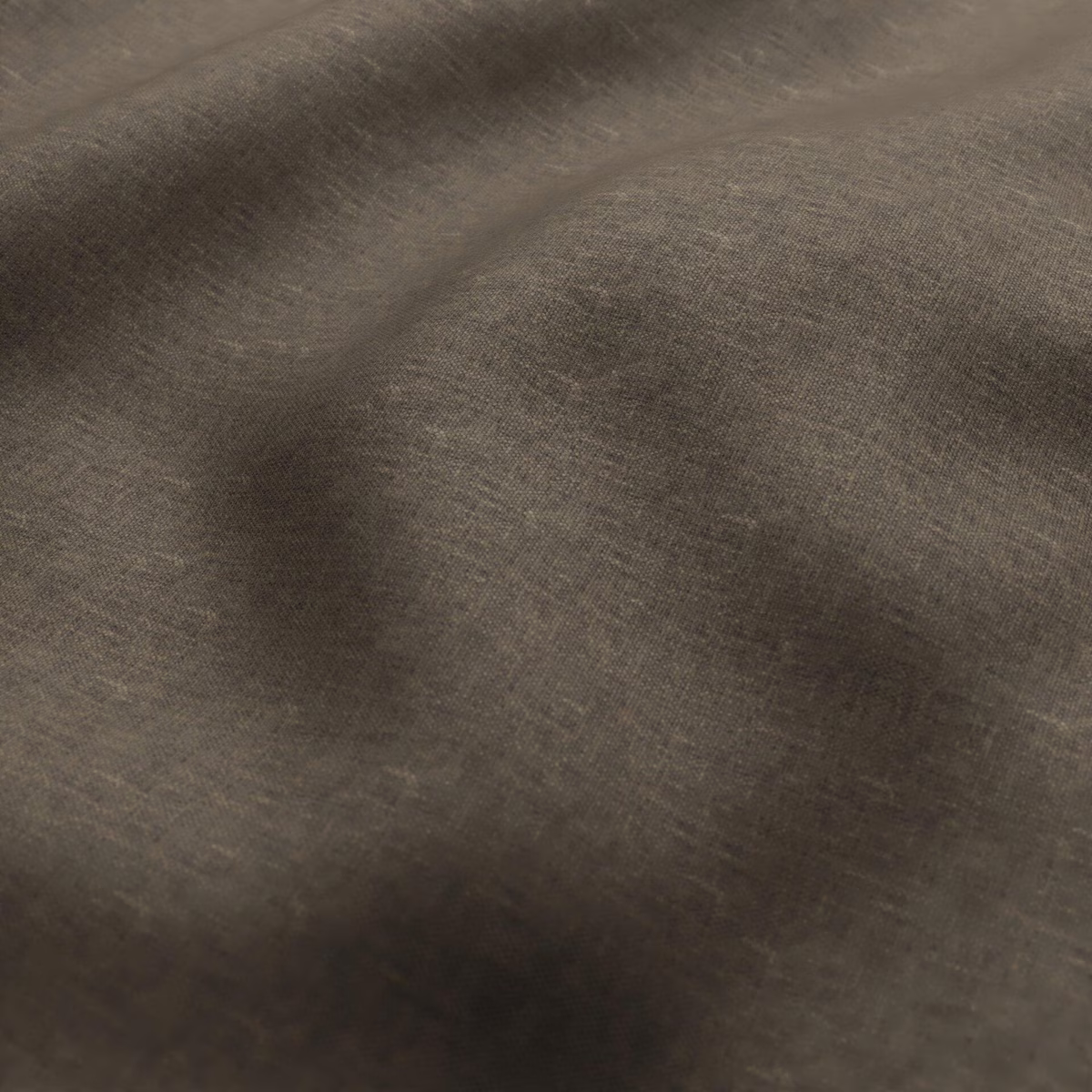 Deep coffee-brown plain weave fabric with softly folded texture and subtle sheen