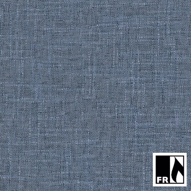 Muted denim-blue woven swatch with a dense, irregular crosshatched texture