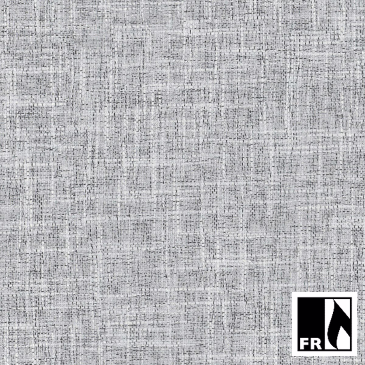 Pale cool-grey woven textile with charcoal threads forming an irregular crosshatch