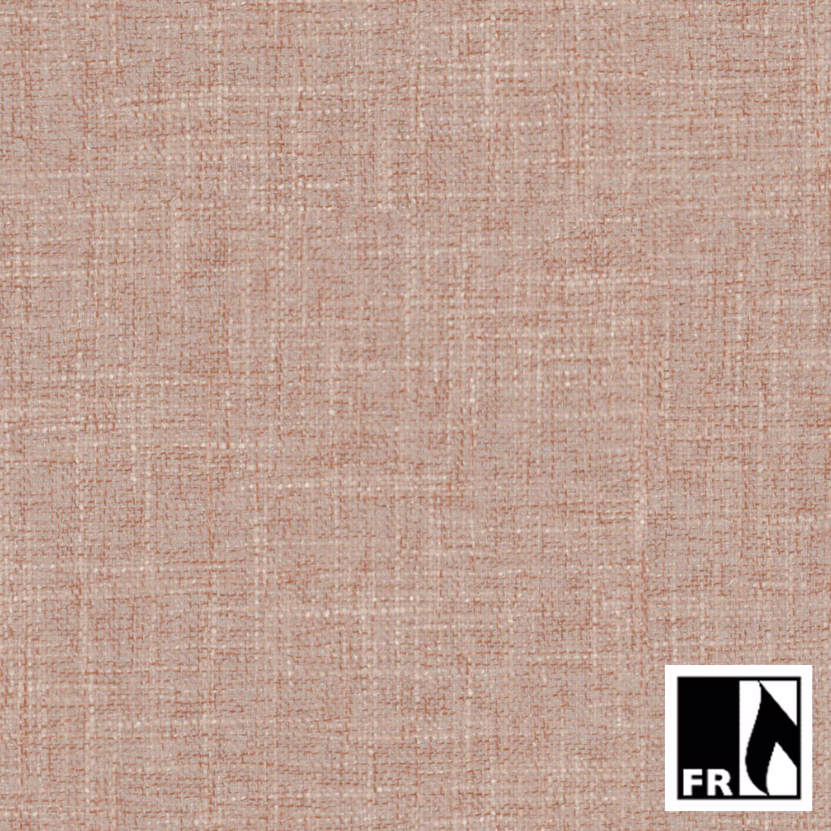 Close-up of warm salmon-pink fabric with fine, irregular woven crosshatch texture