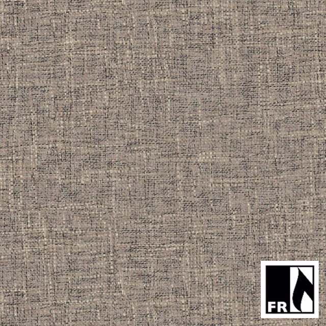 Warm taupe-beige woven swatch with charcoal flecks and fine crosshatched texture