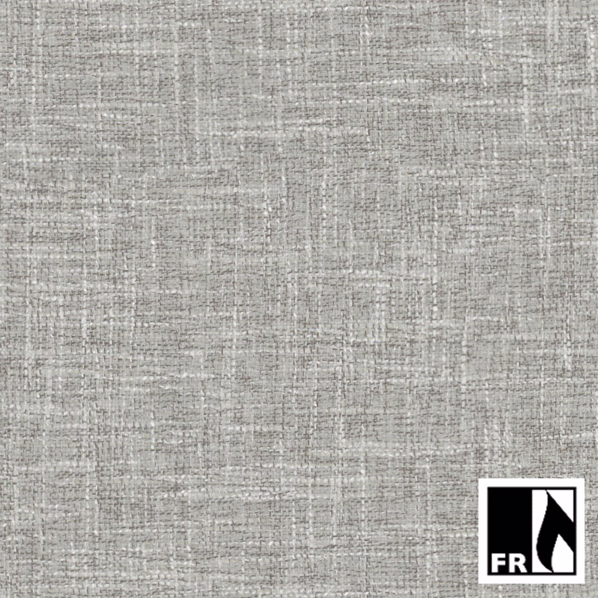Warm silvery-grey woven fabric with fine crosshatch texture and darker flecks