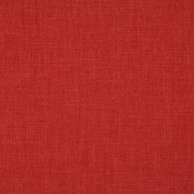 Close view of deep peony-red fabric with a fine crosshatched woven texture