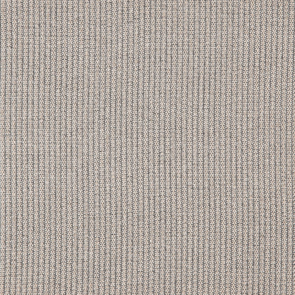Close-up of cool greige woven textile with tiny broken vertical stripe marks