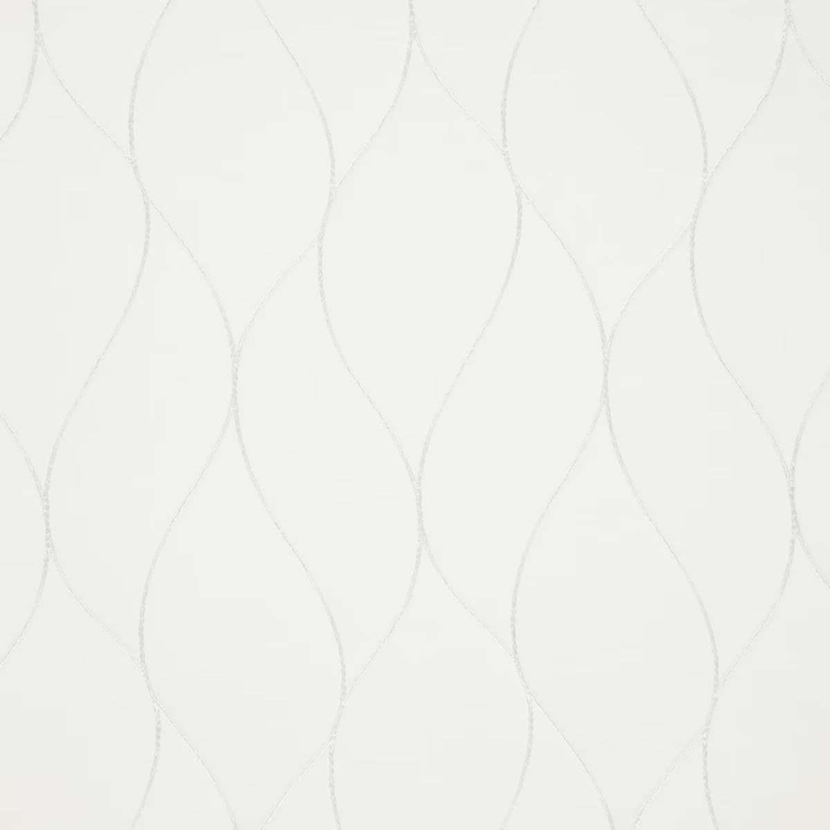 Pale ivory fabric with fine grey, elongated looping lines and subtle texture
