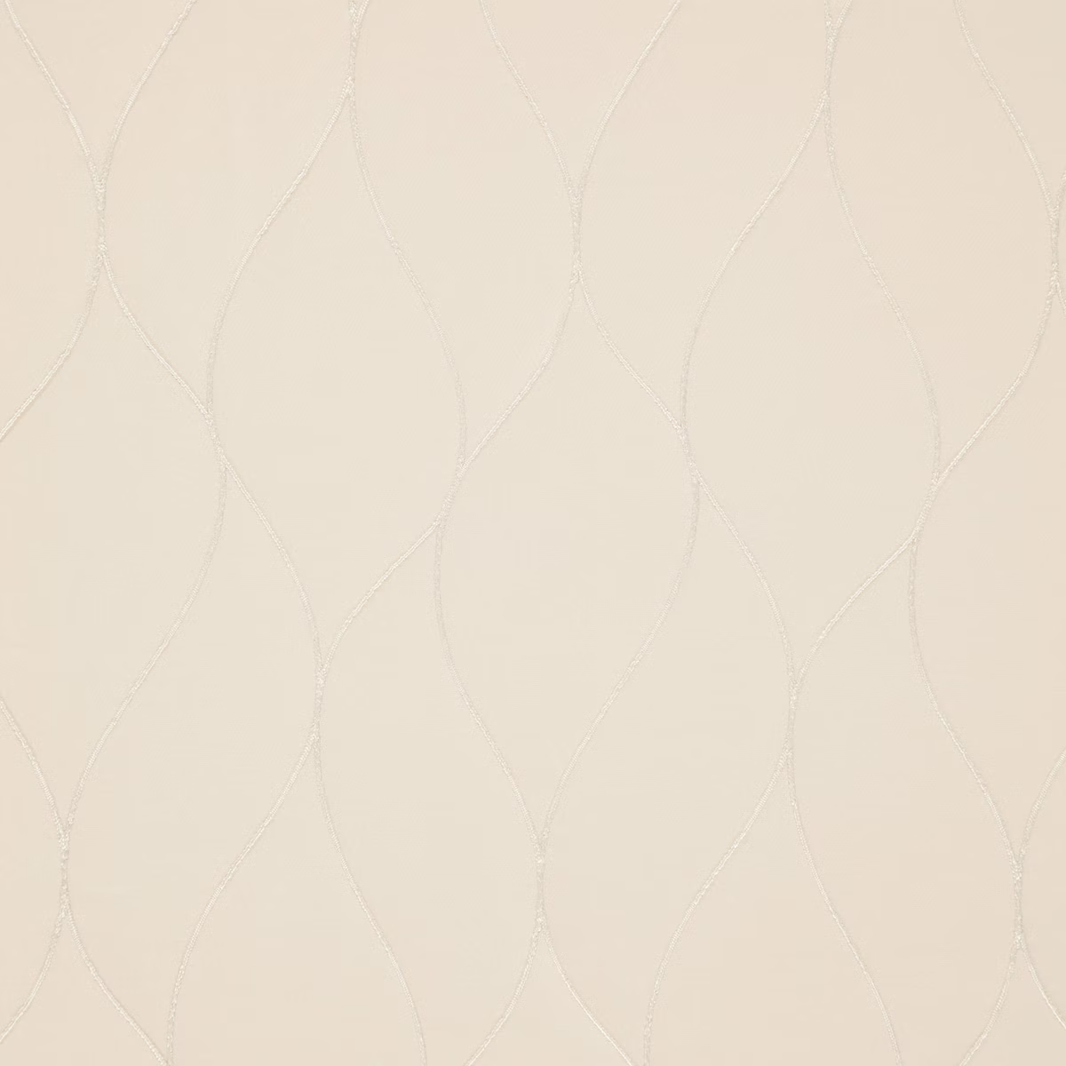 Warm beige fabric with delicate raised looping lines in a vertical pattern