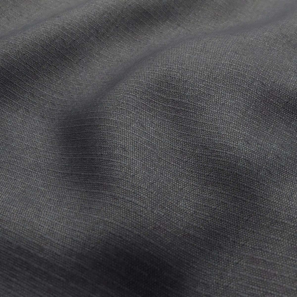 Deep charcoal-grey close weave with graphite highlights across folded textile