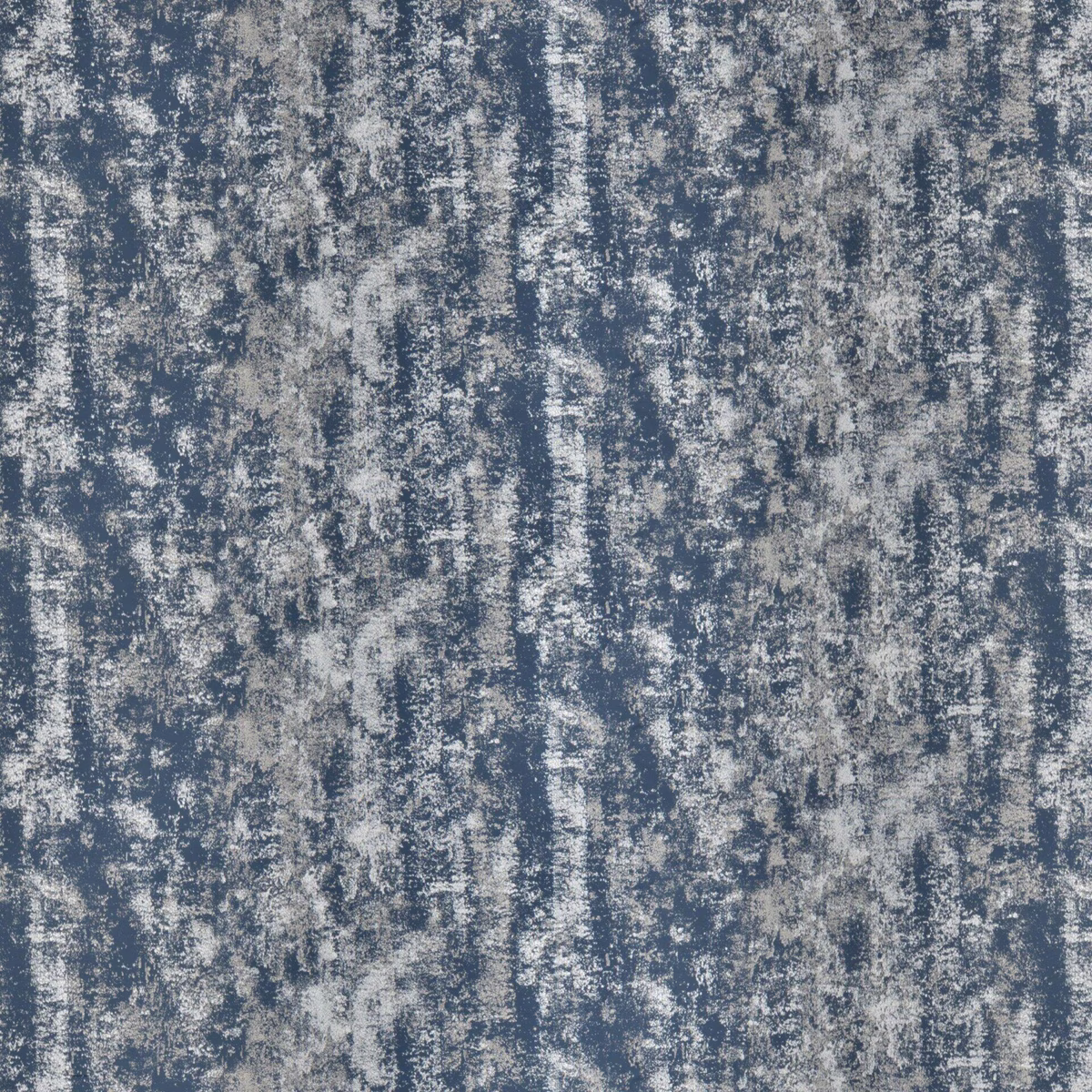 Deep navy woven fabric with chalky grey vertical mottling and distressed texture