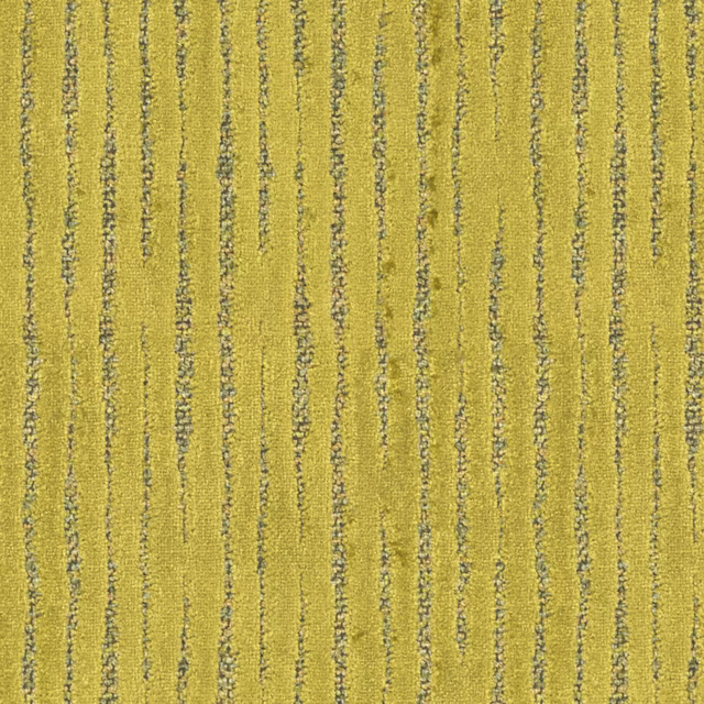 Muted apple-green woven fabric with irregular grey vertical striations and nubby texture