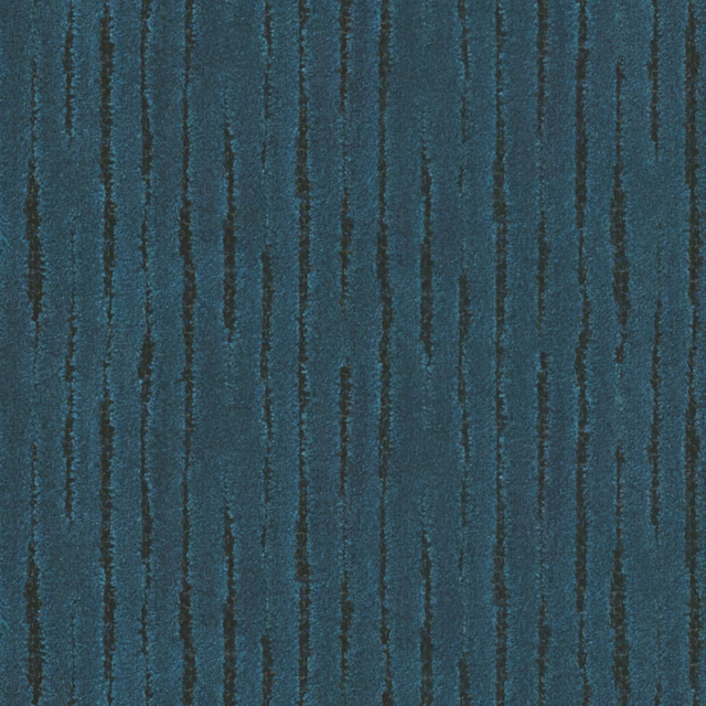 Deep denim-blue textile with irregular dark vertical striations and textured surface
