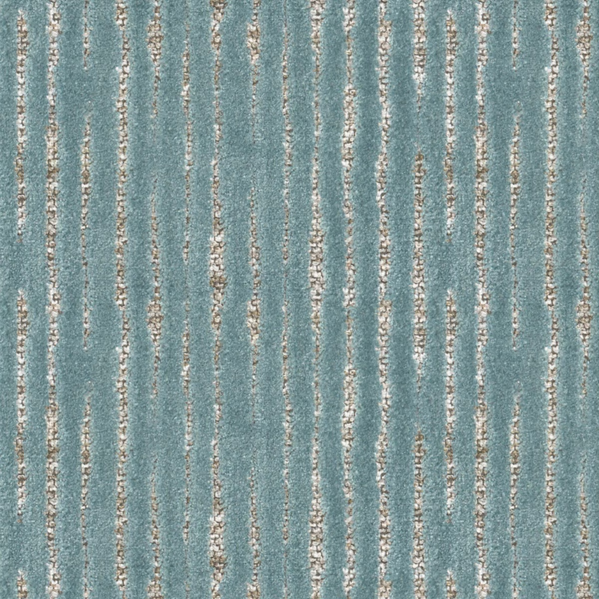 Cool aqua textile with irregular cream vertical slub lines and softly mottled texture