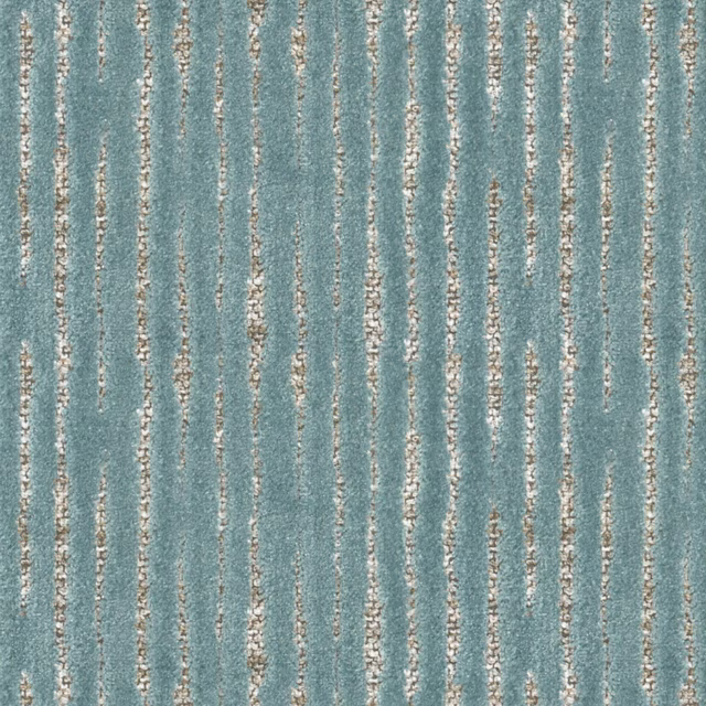 Cool aqua textile with irregular cream vertical slub lines and softly mottled texture
