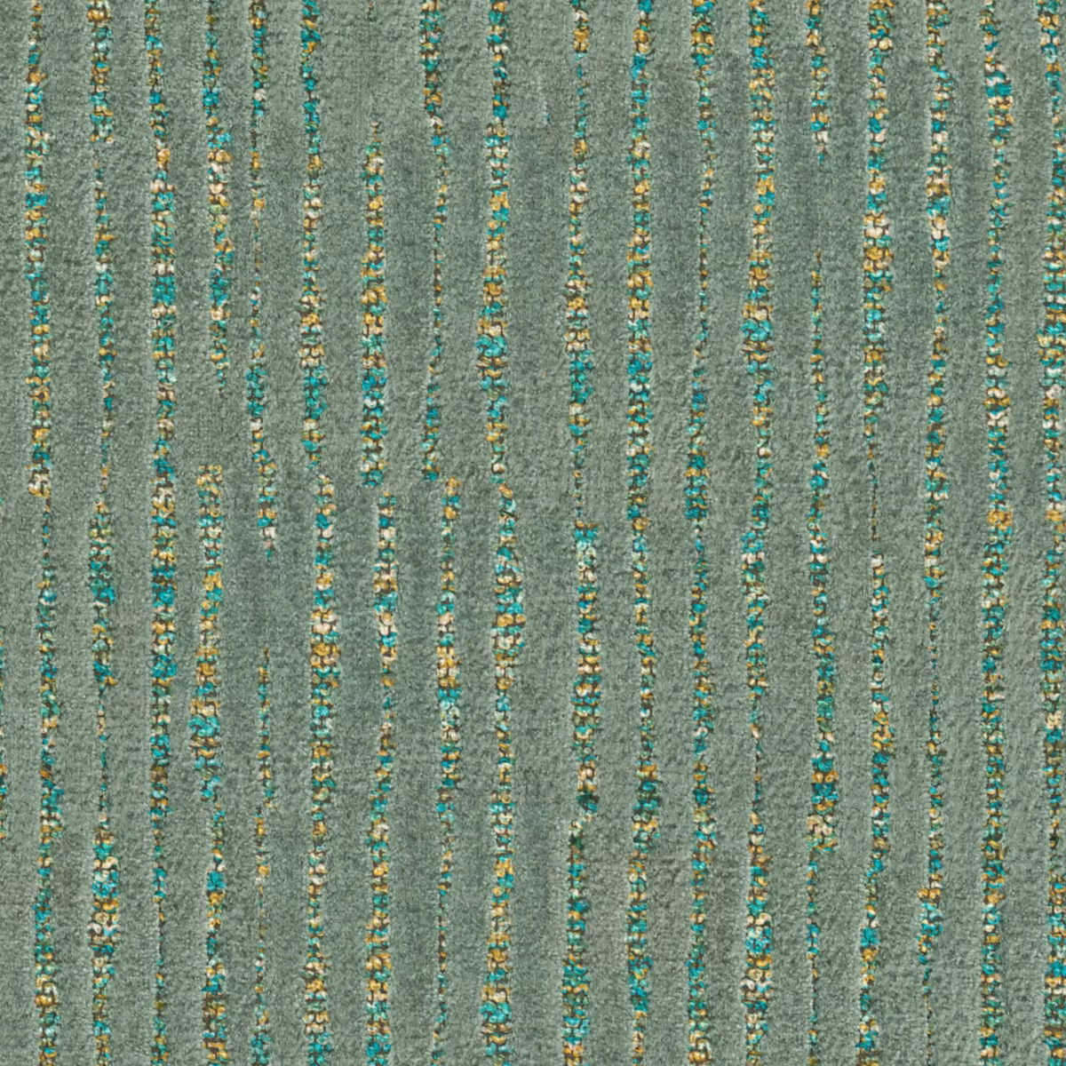 Muted turquoise-grey textile with broken vertical turquoise and ochre flecks