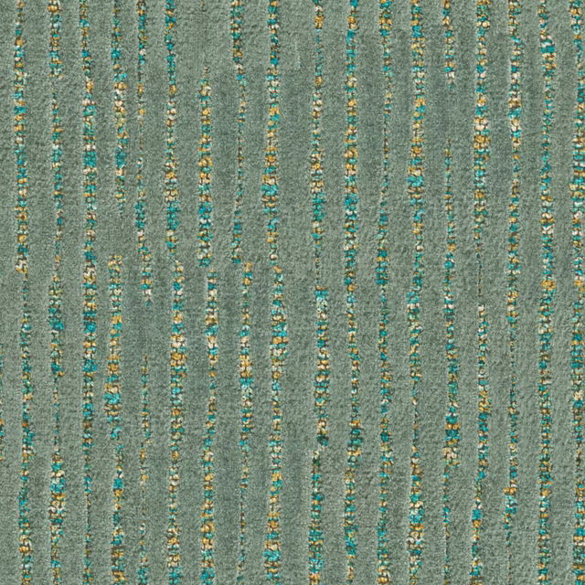 Muted turquoise-grey textile with broken vertical turquoise and ochre flecks