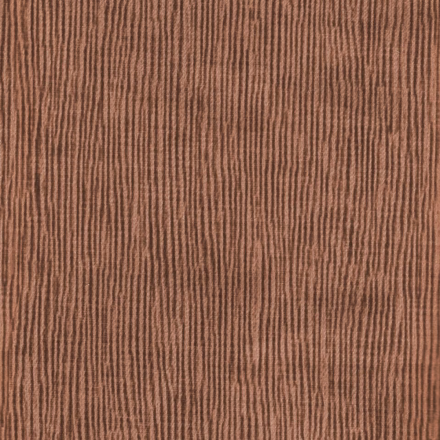 Warm coral-brown fabric with fine irregular vertical ribs and softly varied shading