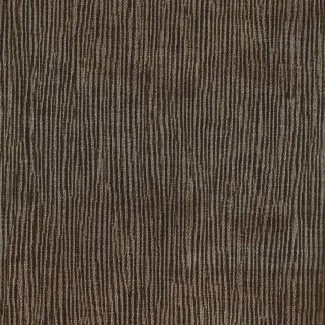 Deep brown woven swatch with narrow irregular vertical ribs and lighter thread variation