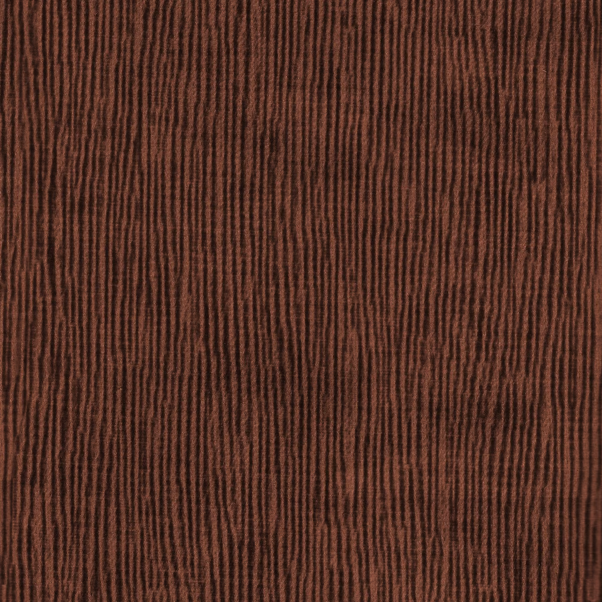 Deep spice-brown Solara fabric with closely spaced, irregular vertical ribs