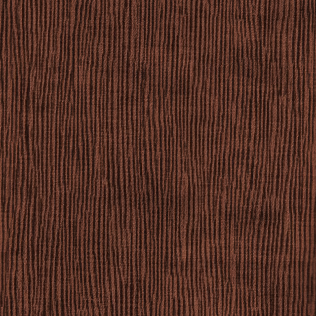 Deep spice-brown Solara fabric with closely spaced, irregular vertical ribs