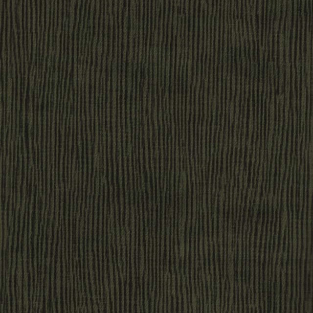 Deep olive-charcoal Solara fabric with narrow, irregular vertical ridges and a shadowed sheen