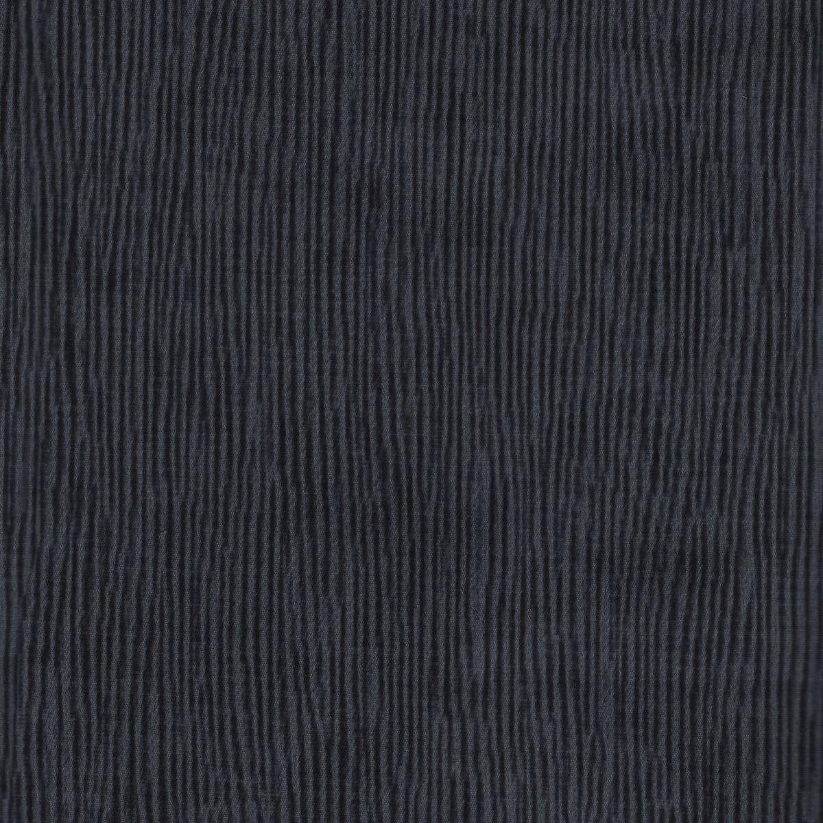 Deep navy fabric with narrow, uneven vertical ribs and a low-sheen woven surface