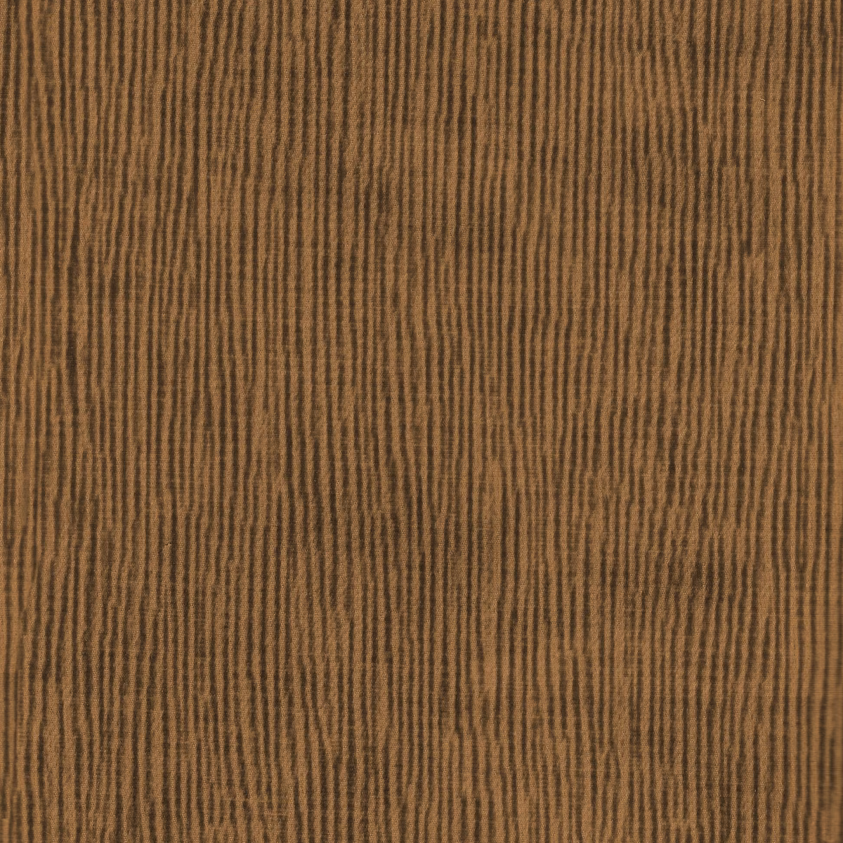 Warm brown tiger-stripe weave with fine vertical ridges and tonal depth