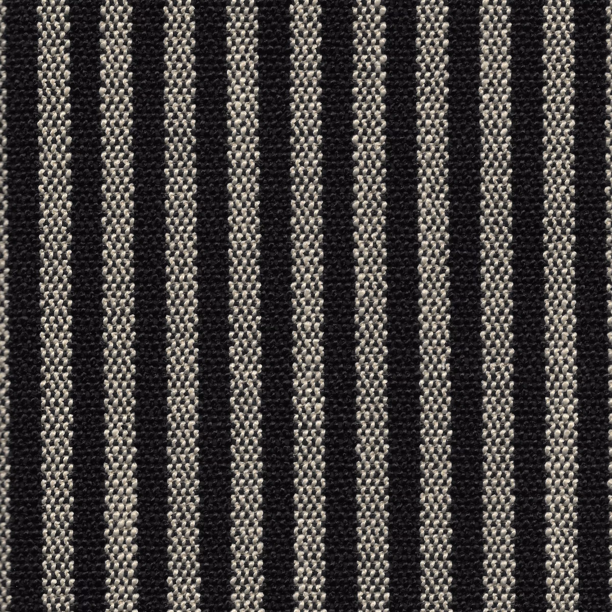 Textured walnut-black and ivory vertical stripe upholstery weave