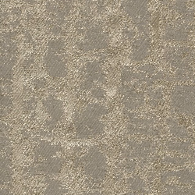 Mottled metallic taupe textile with an irregular woven cloud-like pattern